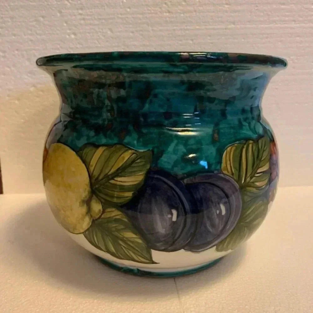 Lizart Praiano Art Pottery Bottom Signed Flower Pot Fruit Bowl - Italy - Picture 2 of 10